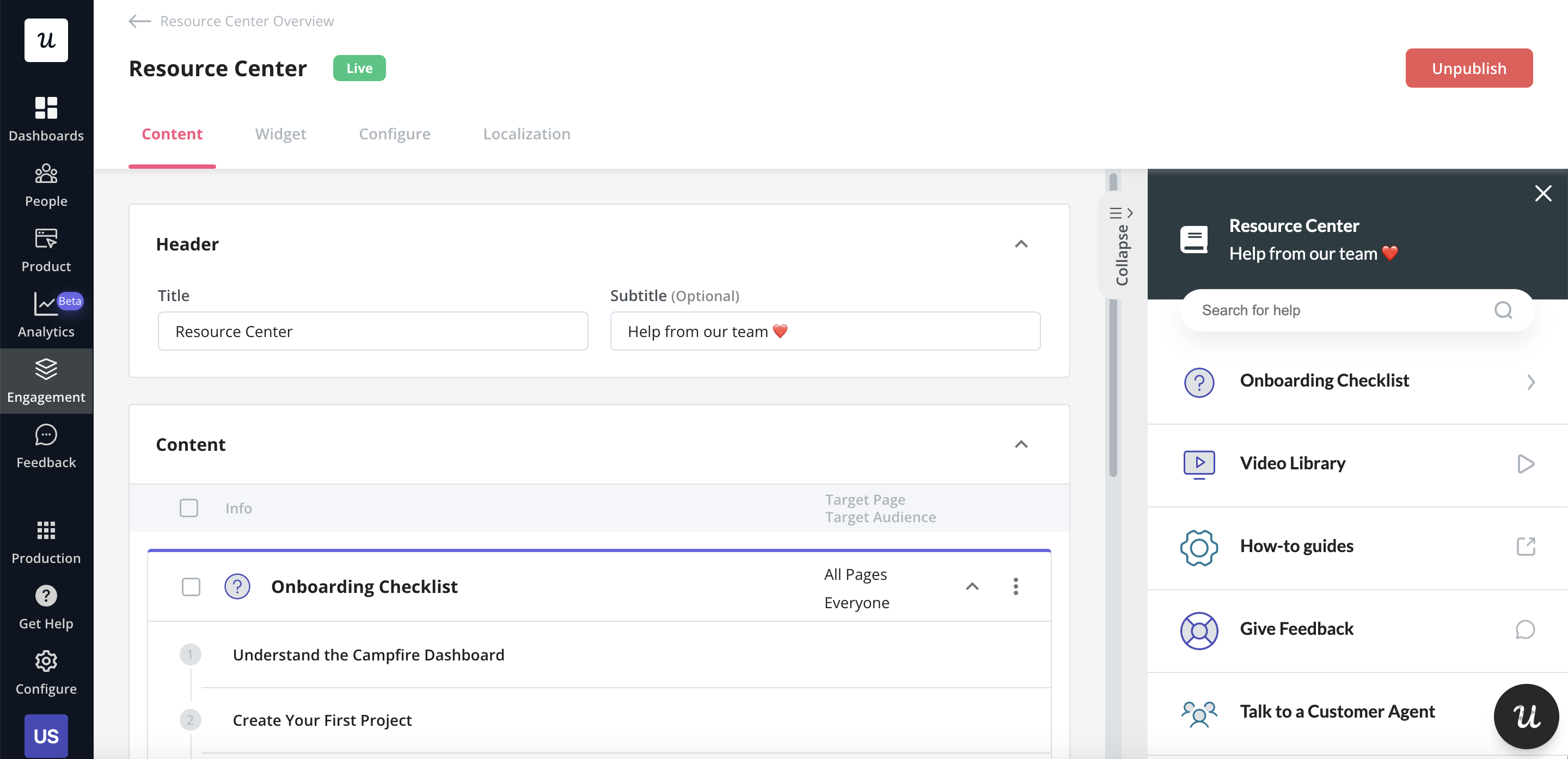 Help center example