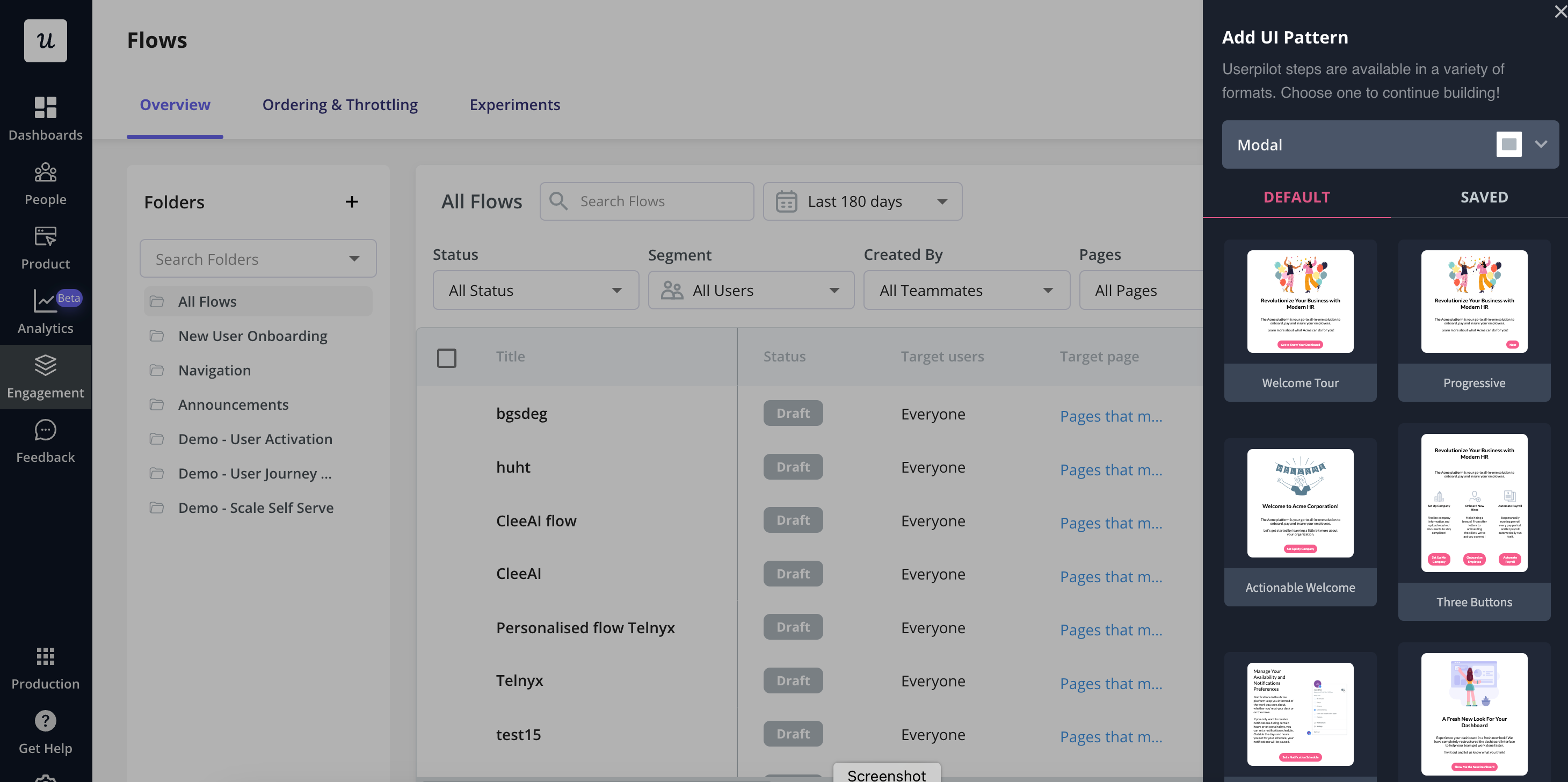 UI patterns Userpilot